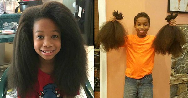 Cet enfant de 8 ans se laisse pousser les cheveux pendant 2 ans pour une raison noble!