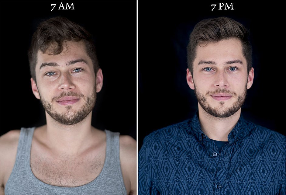 Voici la différence entre moment du réveil et soir sur les visages
